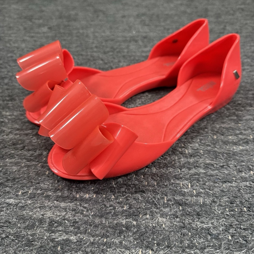 Melissa Jelly Slip On Shoes Women 7 Bow Open Toe Neon Beach Cruise Vacation Boho